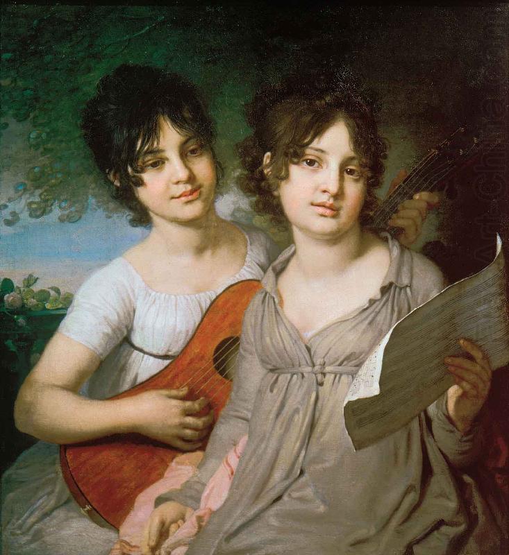 Portrait of the Sisters Princess Anna Gavriilovna Gagarina and Princess Varvara Gavriilovna Gagarina, Vladimir Borovikovsky